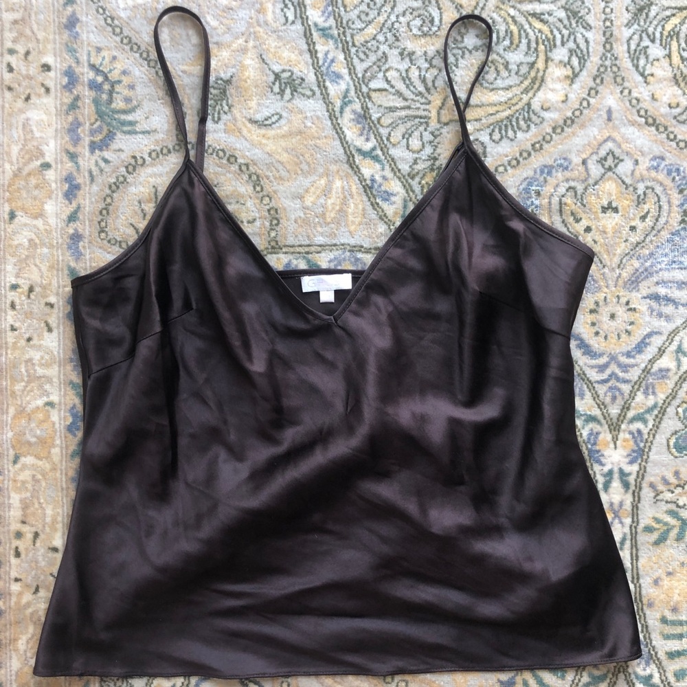 BROWN cami. 100% silk. Size medium.
